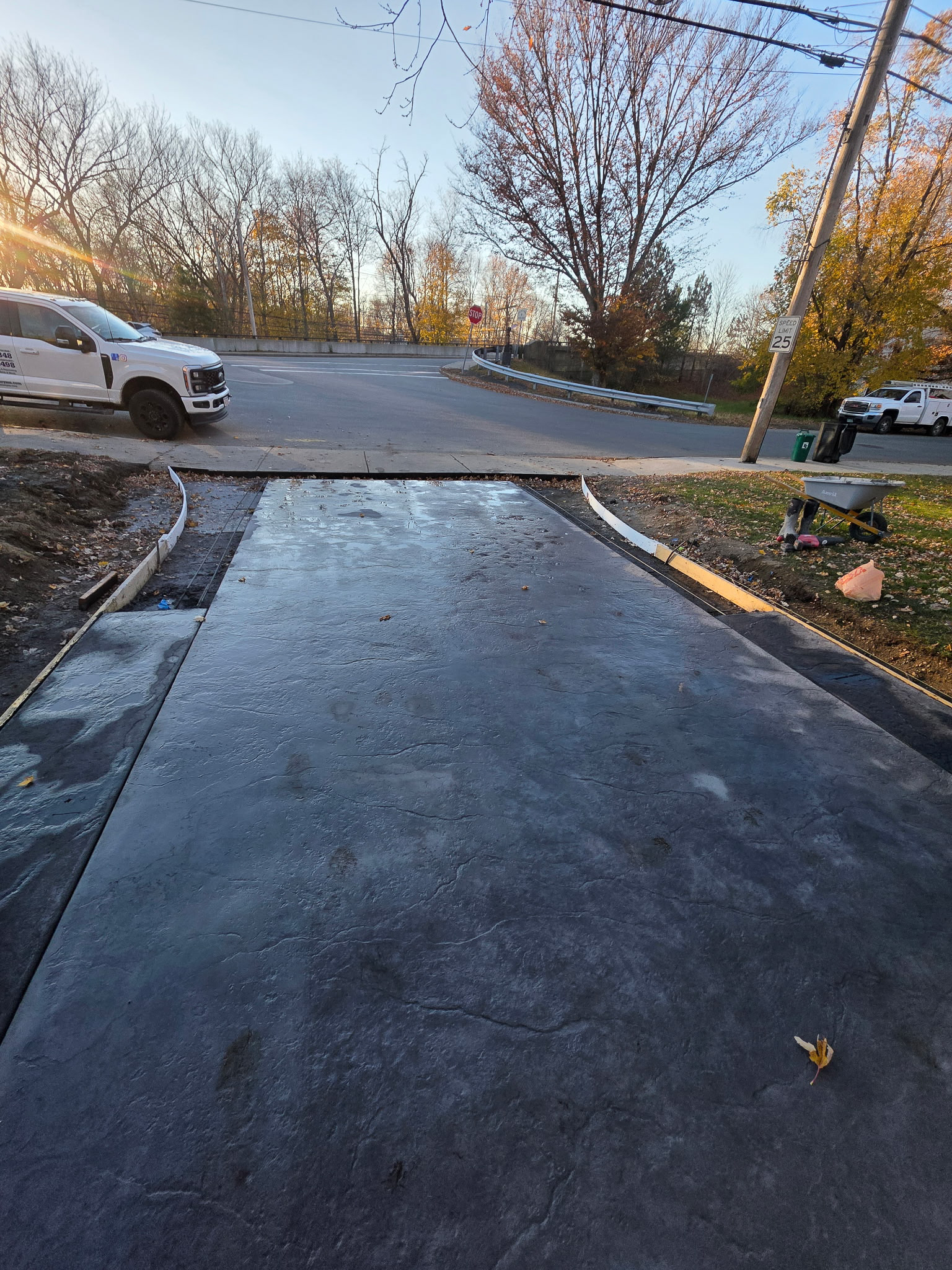 Concrete driveway installation by Patriot Concrete in Rochester NH