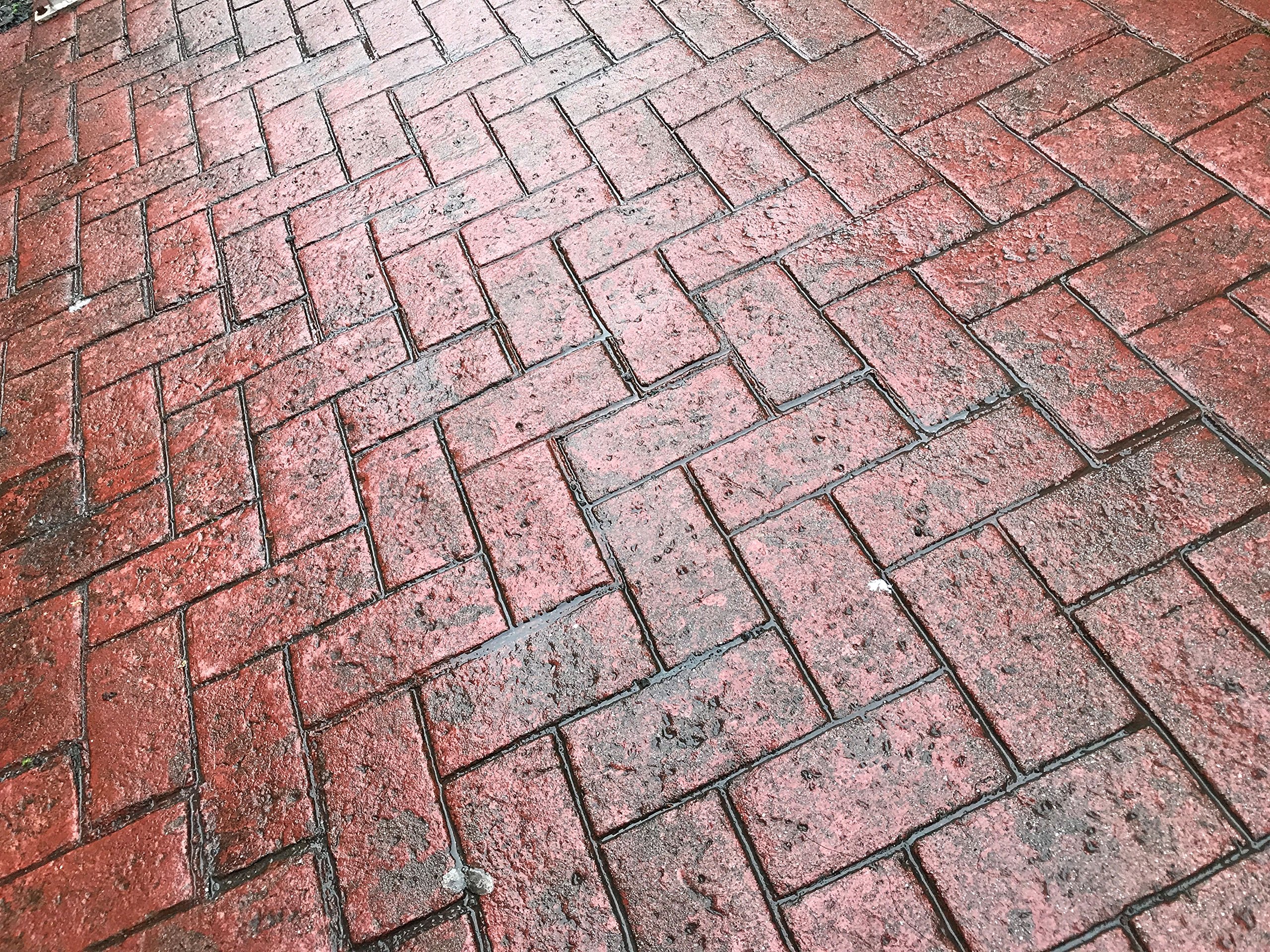 Herringbone brick stamped concrete pattern