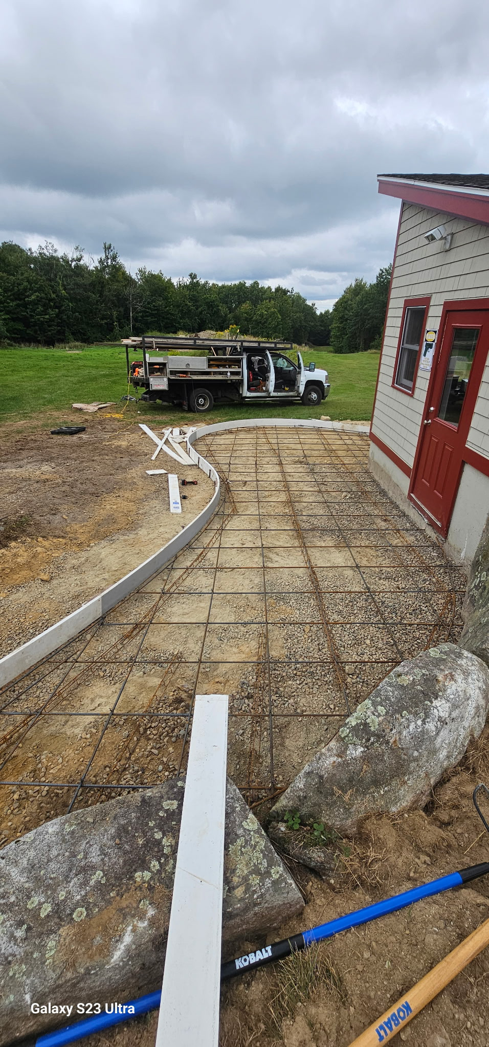 Concrete slab preparation with rebar grid — Milton, NH