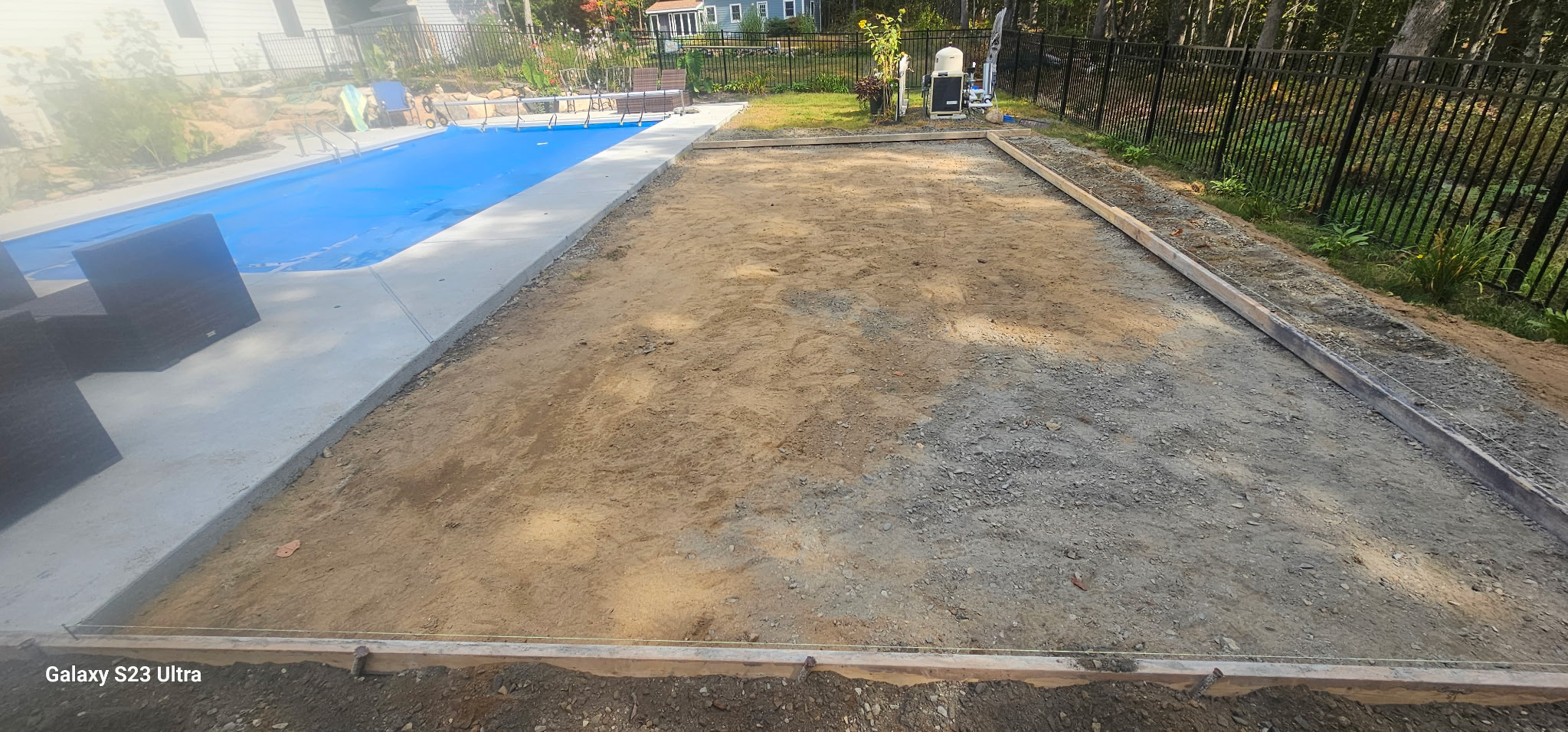 Pool patio concrete preparation